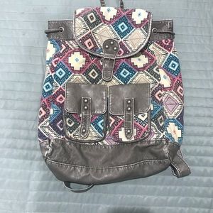 Grey leather tote bag